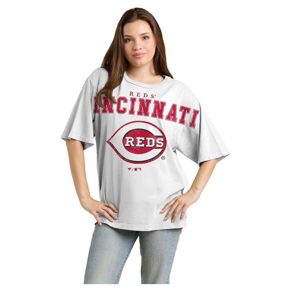 Cincinnati Reds Fashion7 Women's Relaxed Big Text T-Shirt