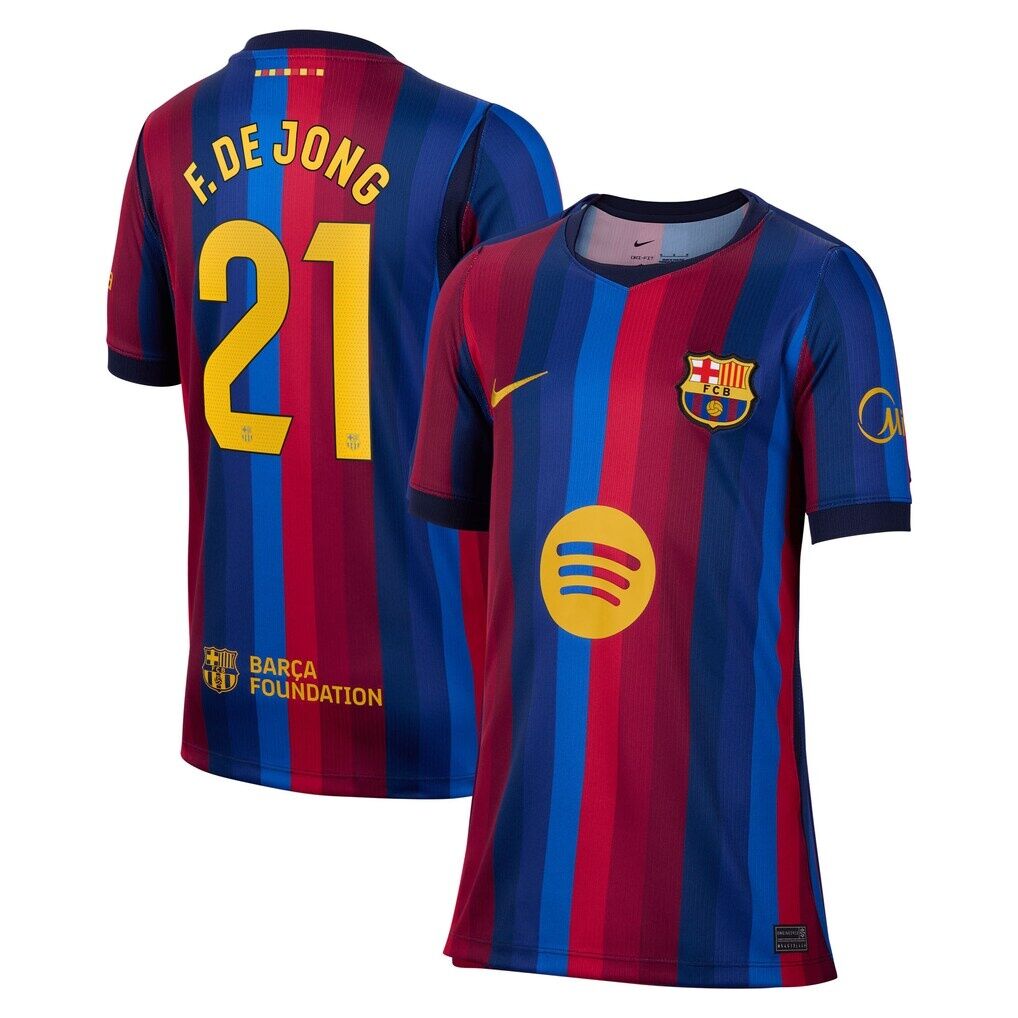 Frenkie de Jong Barcelona Nike Youth 2026/27 Home Stadium Replica Jersey