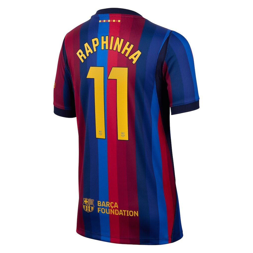 Raphinha Barcelona Nike Youth 2026/27 Home Stadium Replica Jersey