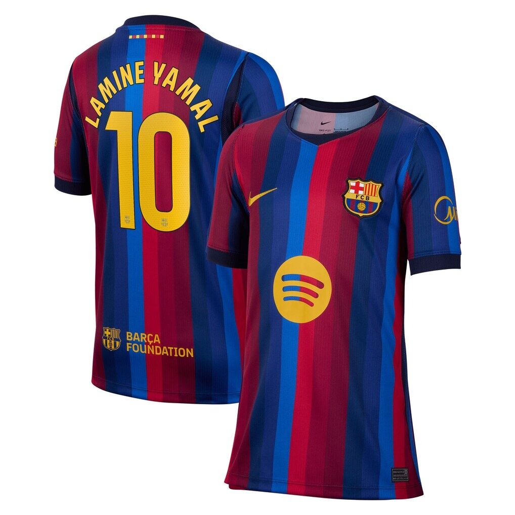 Lamine Yamal Barcelona Nike Youth 2026/27 Home Stadium Replica Jersey