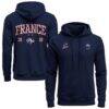 France National Team 1863FC Athletic Wordmark Hoodie - Navy - Front View