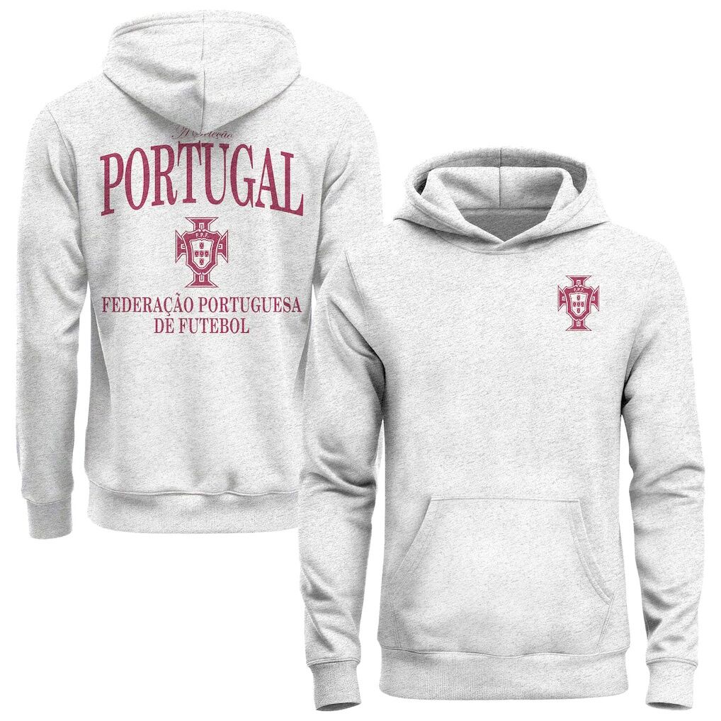 Portugal National Team 1863FC Legacy Arched Wordmark Hoodie - Ash