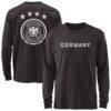 Germany National Team 1863FC Mono Badge & Wordmark Long Sleeve T-Shirt - Black - Front View