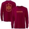 Spain National Team 1863FC Mono Badge & Wordmark Long Sleeve T-Shirt - - Front View