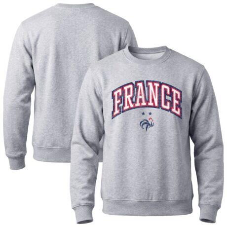France National Team 1863FC Athletic Wordmark Sweatshirt - Gray - Front View