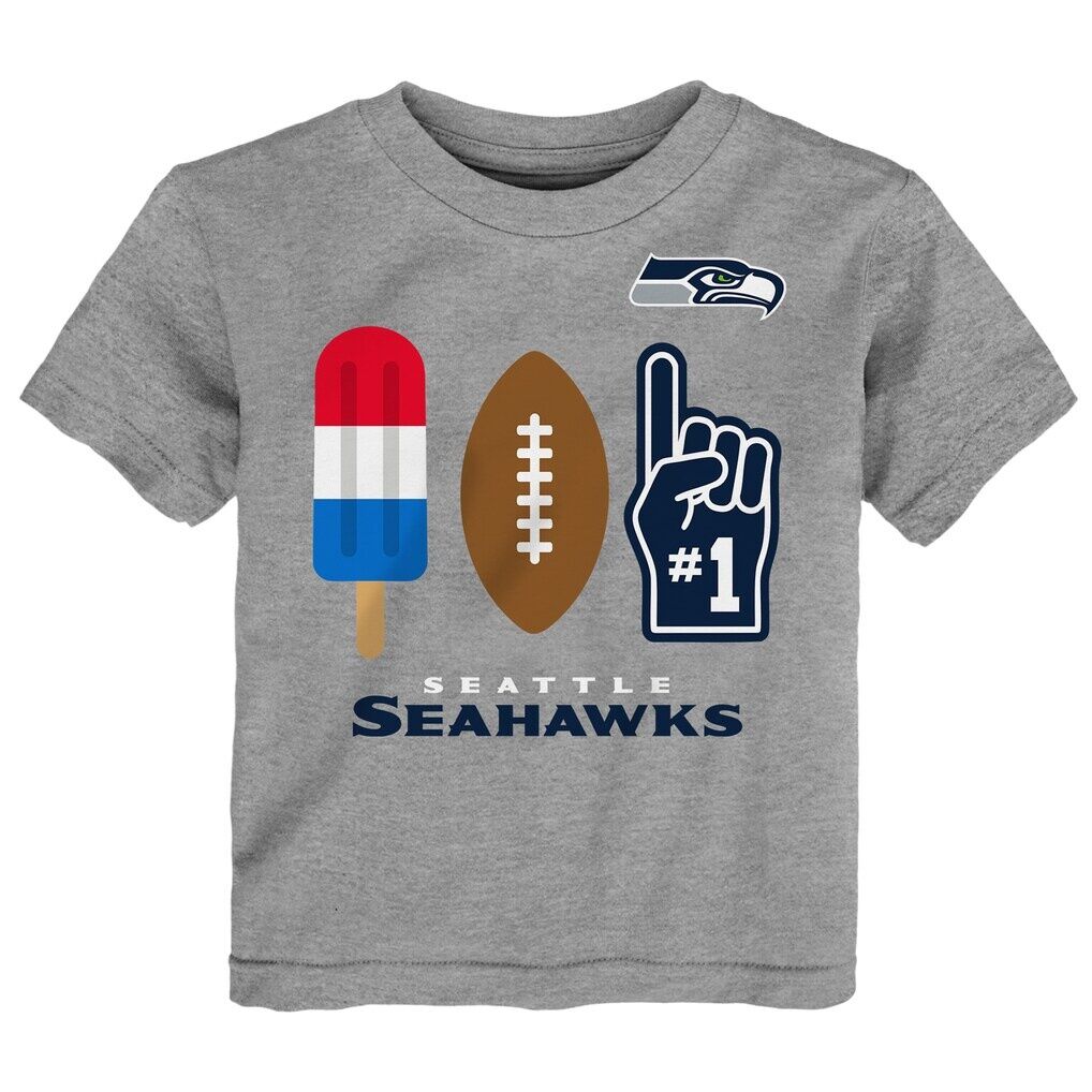 Seattle Seahawks Toddler Americana Pop T-Shirt - Heather Gray