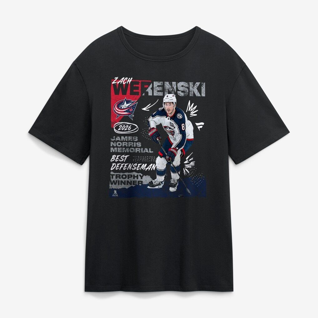 Zach Werenski Columbus Blue Jackets 2026 Norris Trophy Winner T-Shirt