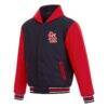 St. Louis Cardinals JH Design Reversible Full-Zip Fleece Hooded Jacket - Navy - Side View