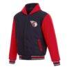 Cleveland Guardians JH Design Reversible Full-Zip Fleece Hooded Jacket - Navy - Side View
