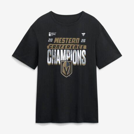 Vegas Golden Knights 2026 NHL Western Conference Champions T-Shirt - Black - Front View