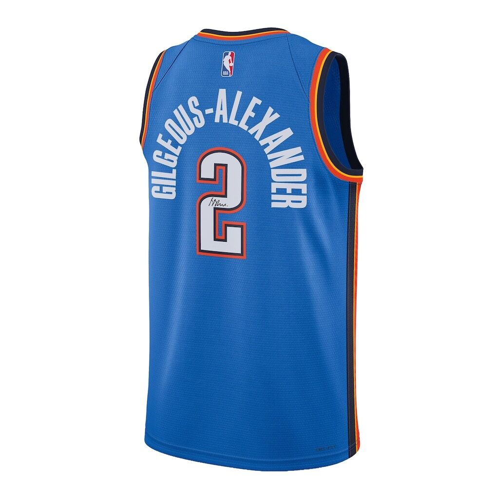 Shai Gilgeous-Alexander Oklahoma City Thunder Autographed Fashion7 Authentic Blue Nike 2022-23 Icon Edition Swingman Jersey