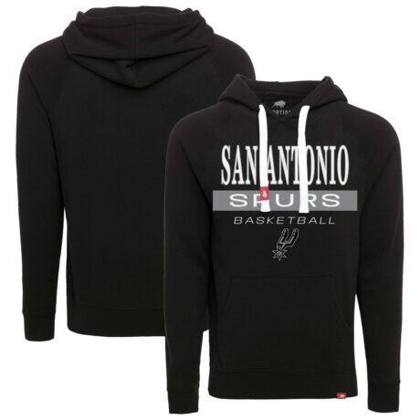 San Antonio Spurs Sportiqe Unisex Olsen Russell Tri-Blend Hoodie - Black - Front View