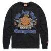 New York Knicks x Queen Homage Unisex 2026 NBA Finals Champions Tri-Blend Sweatshirt - Charcoal - Front View