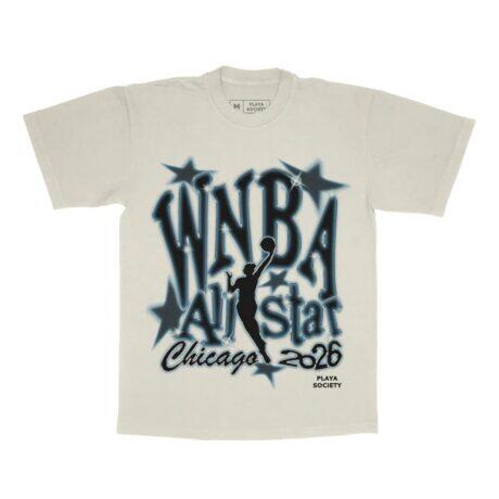 Playa Society Unisex 2026 WNBA All-Star Game T-Shirt - Cream - Front View