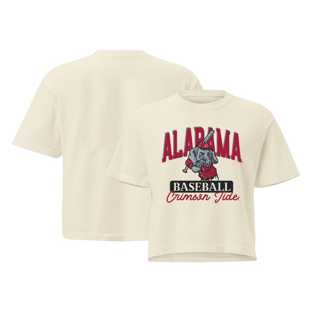 Alabama Crimson Tide Women's Comfort Colors Baseball Mascot Cropped T-Shirt