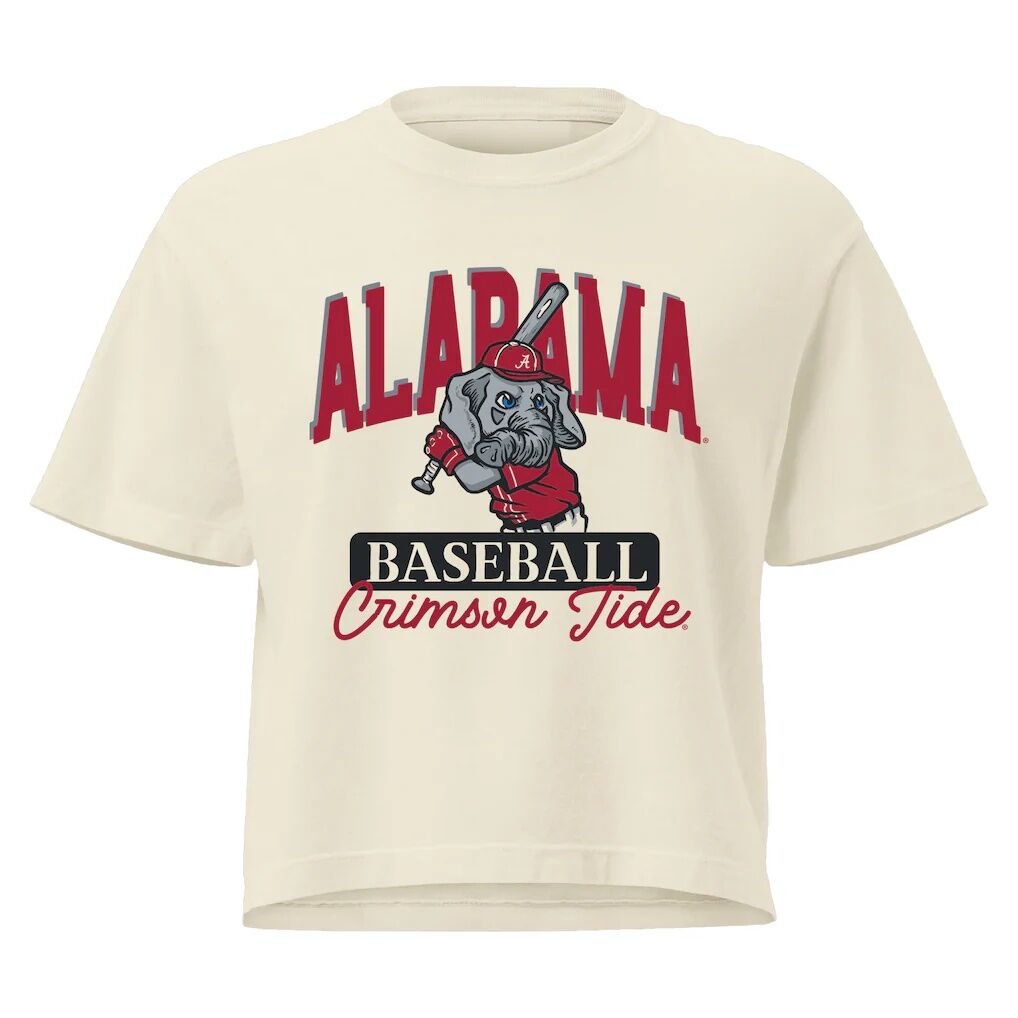 Alabama Crimson Tide Women's Comfort Colors Baseball Mascot Cropped T-Shirt
