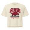 Arkansas Razorbacks Women's Comfort Colors Baseball Mascot Cropped T-Shirt - Cream - Side View