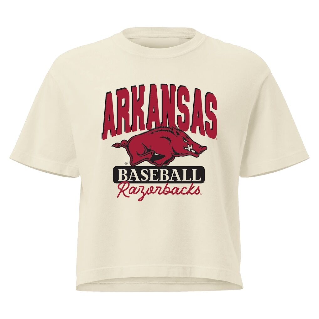 Arkansas Razorbacks Women's Comfort Colors Baseball Mascot Cropped T-Shirt