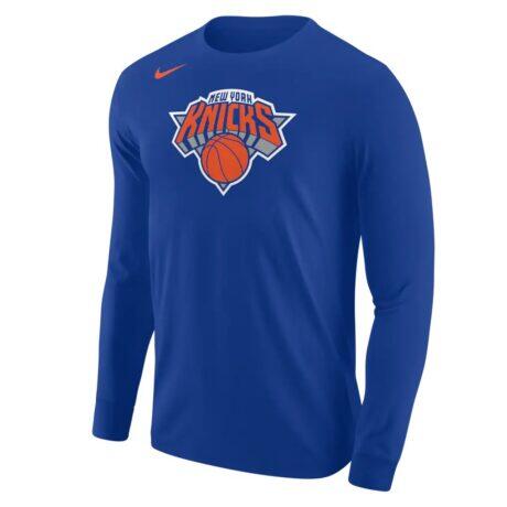 New York Knicks Nike Core Long Sleeve T-Shirt - Blue - Front View