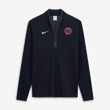 New York Knicks Nike Dri-FIT Victory Quarter-Zip Pullover - Black - Front View
