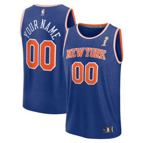 New York Knicks Fashion7 Youth 2026 NBA Finals Fast Break Custom Jersey - Icon Edition