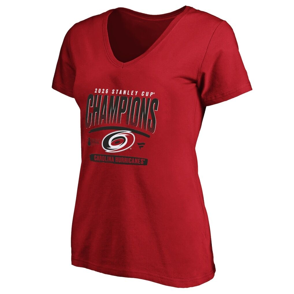 Carolina Hurricanes Fashion7 Women's 2026 Stanley Cup Champions Plus Size Signature Roster V-Neck T-Shirt