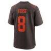 Jared Verse Cleveland Browns Nike Alternate Alpha Dawg Game Jersey - Brown - Detail View