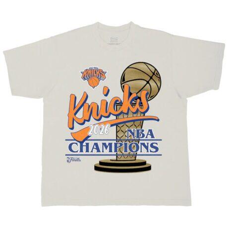 New York Knicks Stadium Essentials Unisex 2026 NBA Finals Champions Entertainer Urban T-Shirt - Cream - Front View