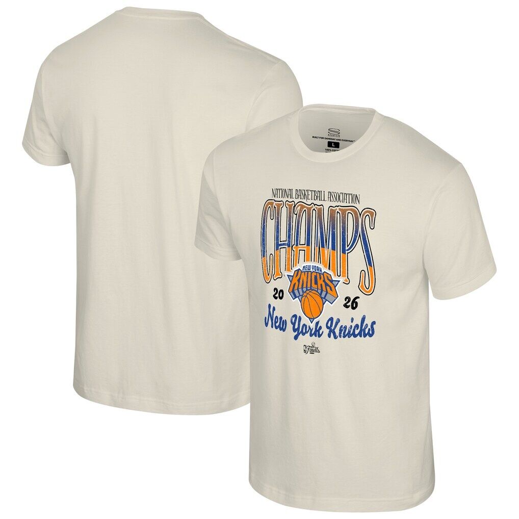 New York Knicks Stadium Essentials Unisex 2026 NBA Finals Champions Sky High T-Shirt – Natural
