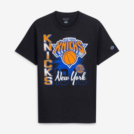 New York Knicks Champion Vertical Jersey T-Shirt - Black - Front View