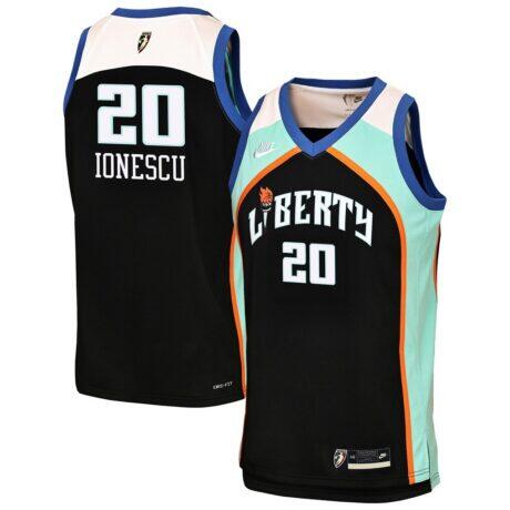 Sabrina Ionescu New York Liberty Nike Youth Victory Swingman Jersey - Black - Front View
