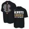 New York Knicks Nike 2026 NBA Finals Champions Roster Club T-Shirt - Black - Front View