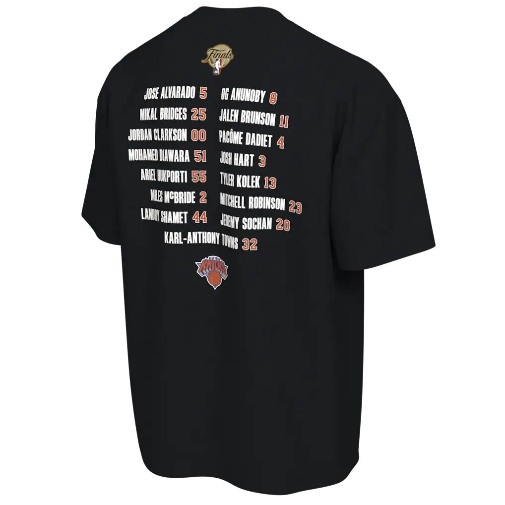 New York Knicks Nike 2026 NBA Finals Champions Roster Club T-Shirt