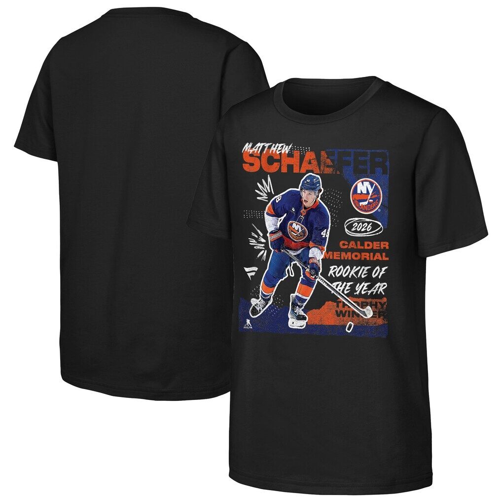 Matthew Schaefer New York Islanders Fashion7 Youth 2026 Calder Memorial Trophy Winner T-Shirt