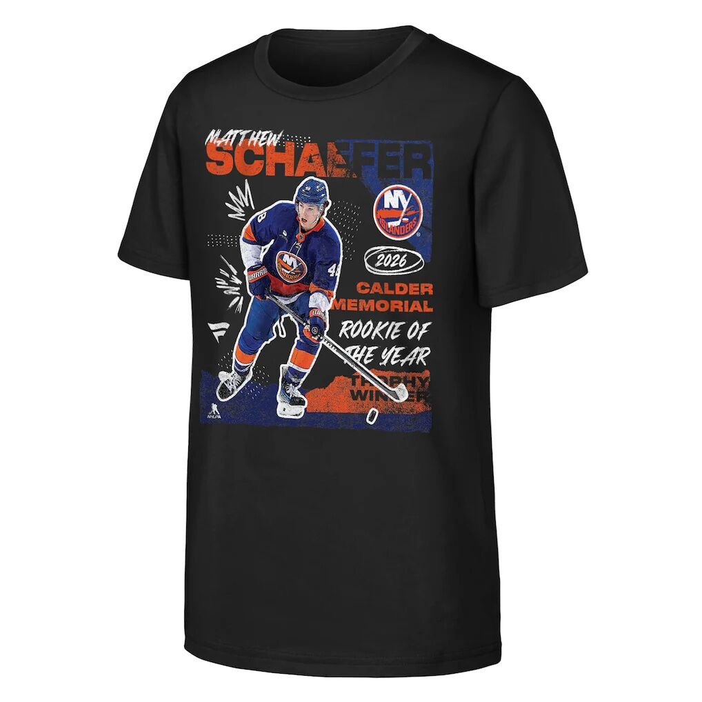 Matthew Schaefer New York Islanders Fashion7 Youth 2026 Calder Memorial Trophy Winner T-Shirt