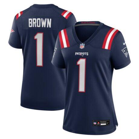 A.J. Brown New England Patriots Nike Women's Game Jersey - Navy - Front View