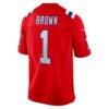 A.J. Brown New England Patriots Nike Game Jersey - Red - Detail View