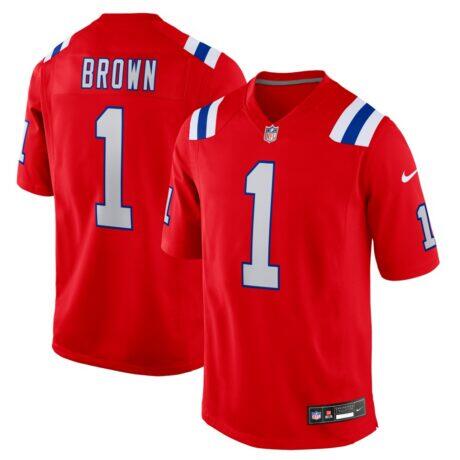 A.J. Brown New England Patriots Nike Game Jersey - Red - Front View