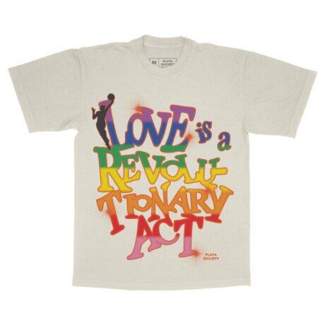 WNBA Playa Society Unisex Pride T-Shirt - Cream - Front View