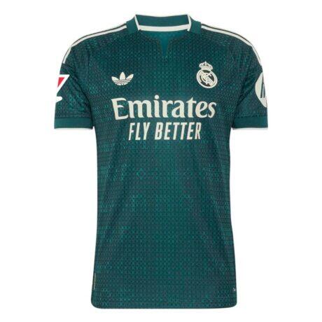 Real Madrid adidas 2026/27 Away On-Field Authentic Patch Jersey - Green - Detail View