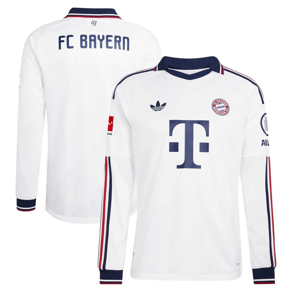 Bayern Munich adidas 2026/27 Away On-Field Authentic Long Sleeve Patch Jersey