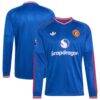 Manchester United adidas 2026/27 Away On-Field Authentic Long Sleeve Patch Jersey - - Front View