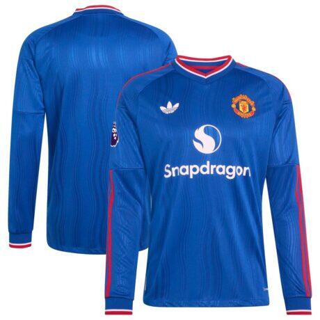 Manchester United adidas 2026/27 Away On-Field Authentic Long Sleeve Patch Jersey - - Front View