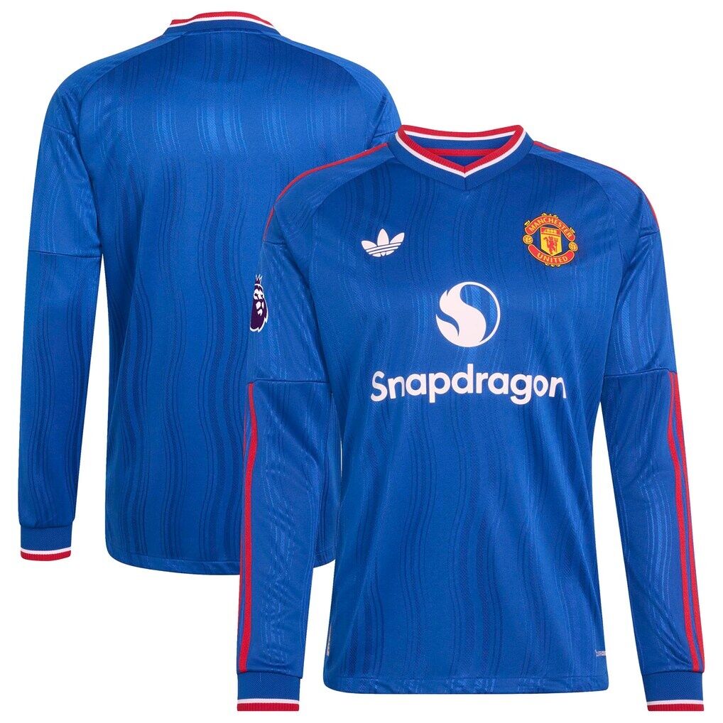 Manchester United adidas 2026/27 Away On-Field Authentic Long Sleeve Patch Jersey - Royal