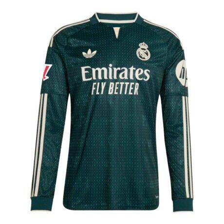 Real Madrid adidas 2026/27 Away On-Field Authentic Long Sleeve Jersey - Green - Detail View