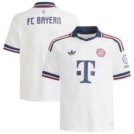 Bayern Munich adidas Youth 2026/27 Away Replica Jersey - White - Front View