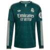 Real Madrid adidas 2026/27 Away Replica Long Sleeve Jersey - Green - Alt1