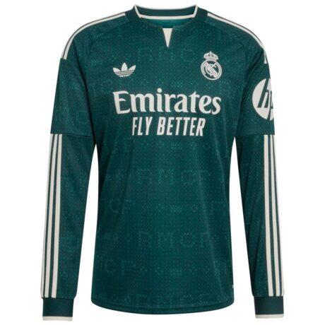 Real Madrid adidas 2026/27 Away Replica Long Sleeve Jersey - Green - Alt1