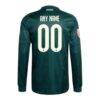 Real Madrid adidas 2026/27 Away On-Field Authentic Custom Long Sleeve Jersey - Green - Detail View