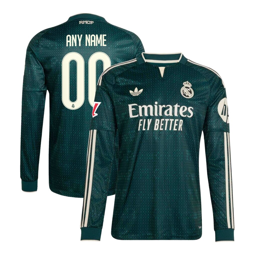 Real Madrid adidas 2026/27 Away On-Field Authentic Custom Long Sleeve Jersey
